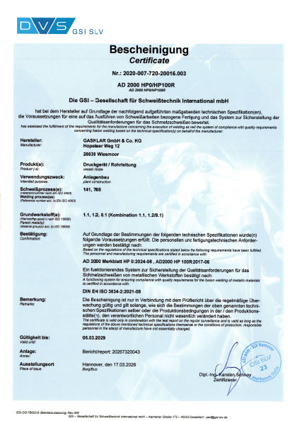 2 4 Bescheinigung AD2000 HP0 HP100R DIN EN ISO 3834 2 2029